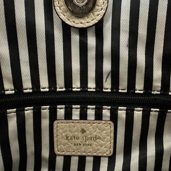 Kate Spade Southport Avenue Carmen Convertible Pebble Leather Beige & Black - Picture 9 of 10